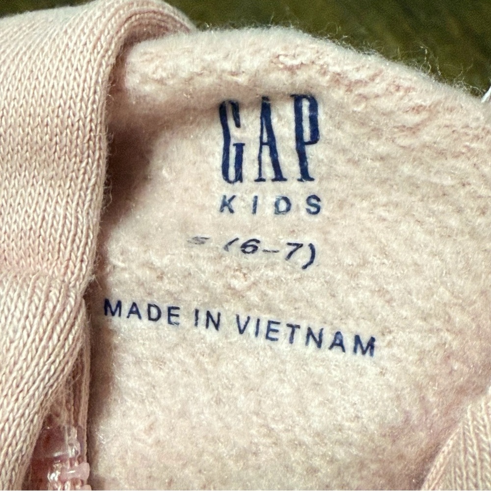 GAP KIDS LIGHT PINK GOLD VINTAGE SOFT ARCH LOGO HOODIE ZIP UP SWEATSHIRT - Picture 7 of 8